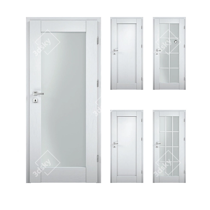 Optim Dallas Interior Doors in Oak Blankato Finish 3D model image 1