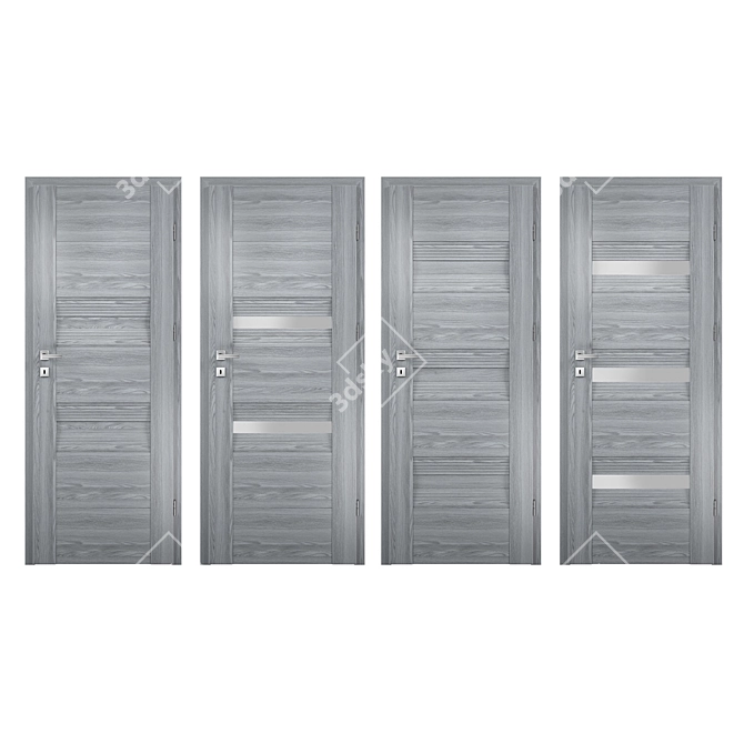 Elegant Erica Oak Nordic Interior Doors 3D model image 1