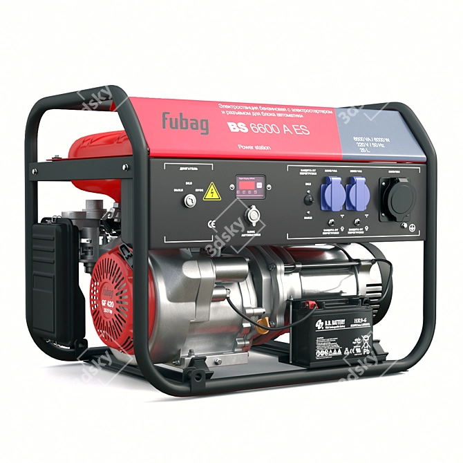 High Power Gasoline Generator - Fubag BS 6600 ES 3D model image 3