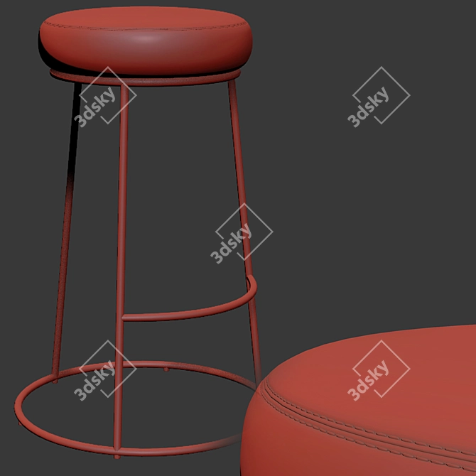 Luxury Velvet Atlantis Bar Stool 3D model image 3