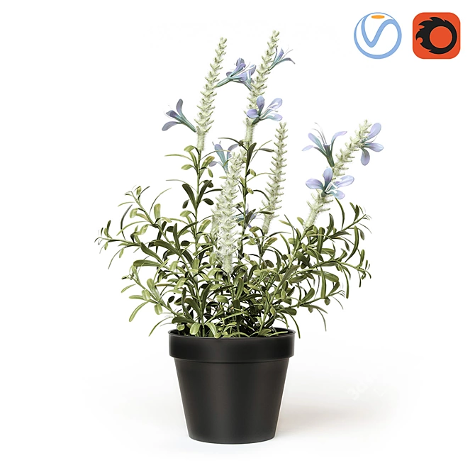 Title: Realistic Artificial Lavender Plant 3D model image 1