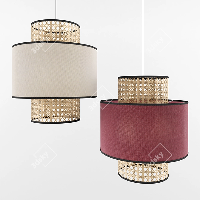 Cane-inspired Luminaire: MARKO 3D model image 1