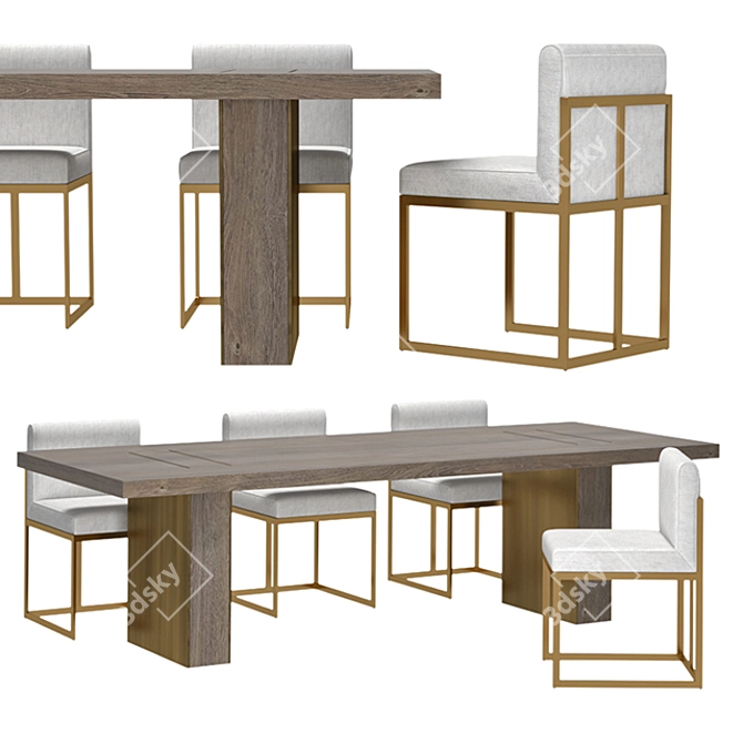 Modern RH Waxler Chair & Gage Table 3D model image 2
