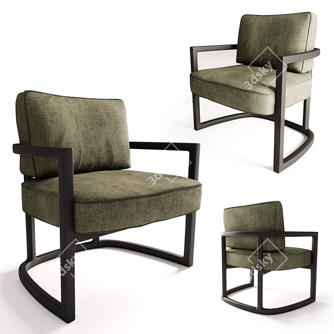 Sleek Venus Armchair 3D model image 1