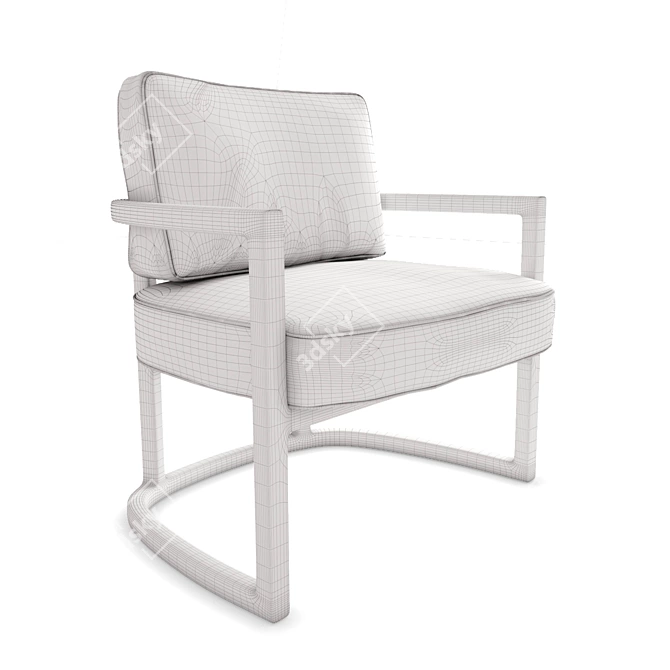 Sleek Venus Armchair 3D model image 2