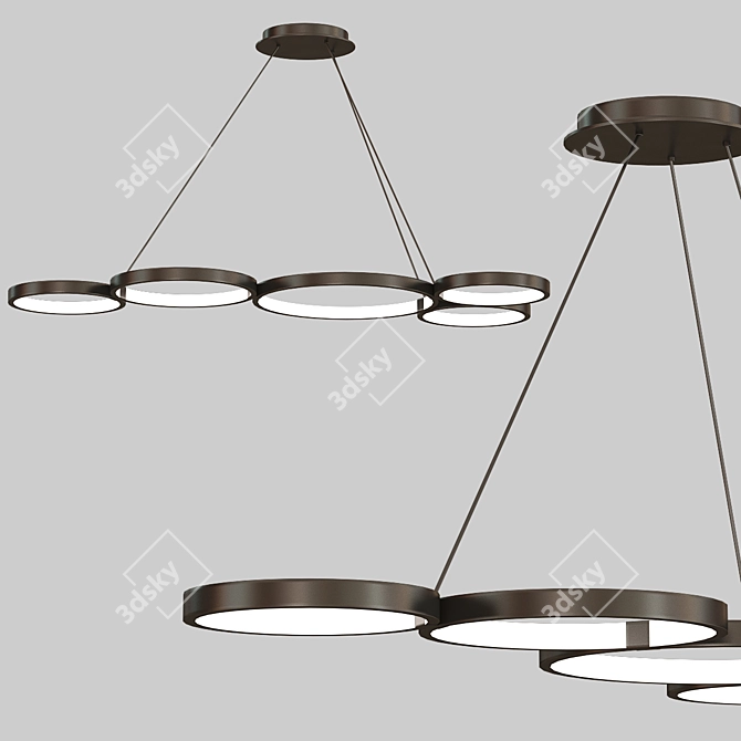 Capella Silver LED Chandelier 3D model image 1