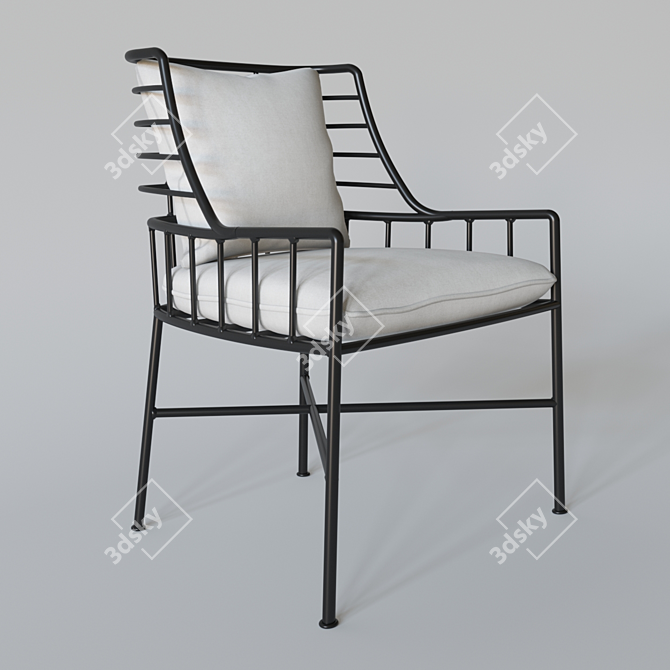 Sleek Metal Chair 3D model image 1