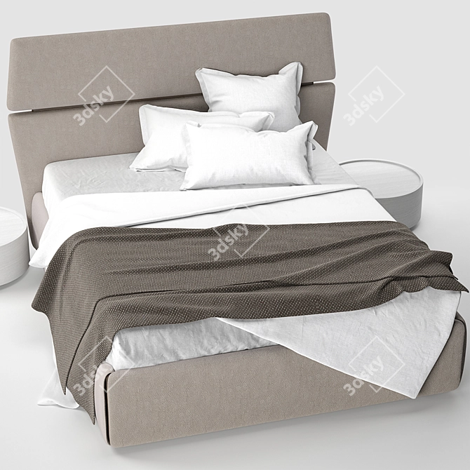 Riialto Pianca Bed: Sleek Design for Stylish Comfort 3D model image 4