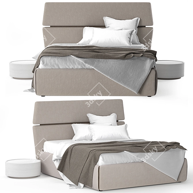 Riialto Pianca Bed: Sleek Design for Stylish Comfort 3D model image 5