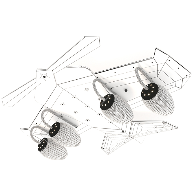 Nursery Plane Chandelier: Illumination Takes Flight 3D model image 2