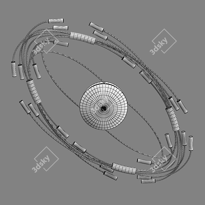 Ovale Lightstar Chandelier - Stunning Chrome or White Design 3D model image 3