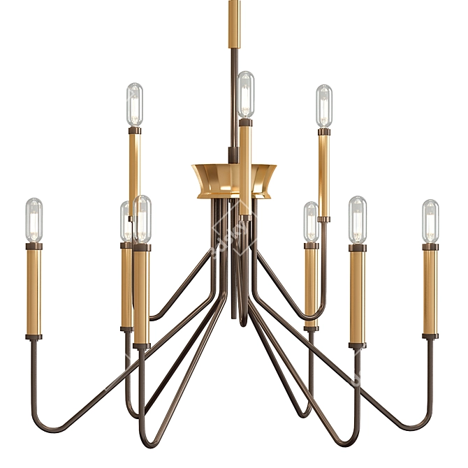 Elegant Eurofase Rado Black Chandelier 3D model image 1