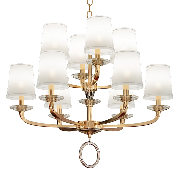 Emilea French Gold Chandelier: Elegant Illumination for Luxurious Spaces 3D model image 1