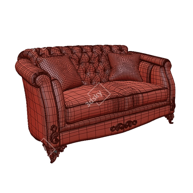 Elegant Carpanese Double Sofa 3D model image 3