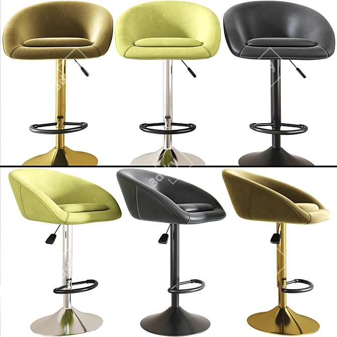 Modern Adjustable Judith Barstool 3D model image 1