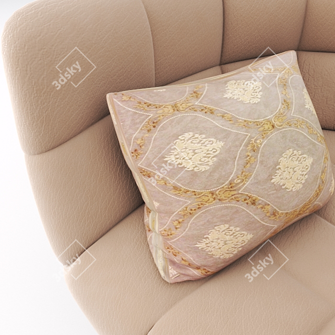 Elegant Velvet Sofa 3D model image 2