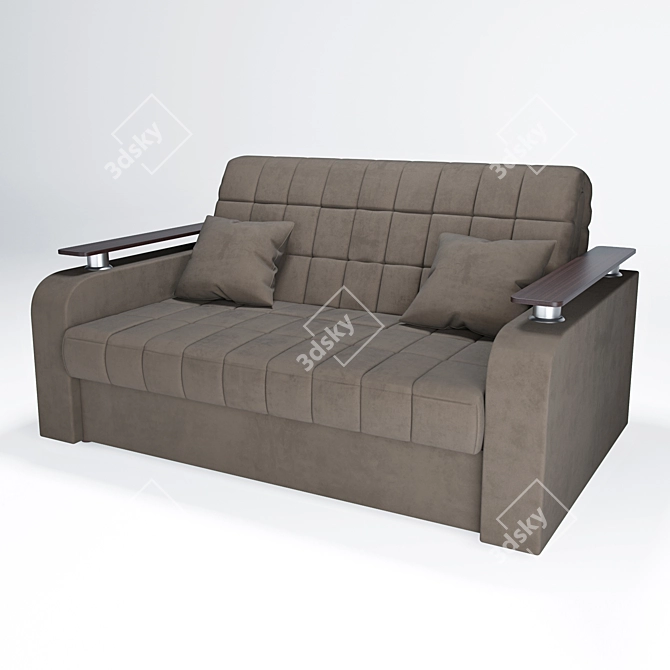 Karina 044 Brown Velvet Sofa 3D model image 2