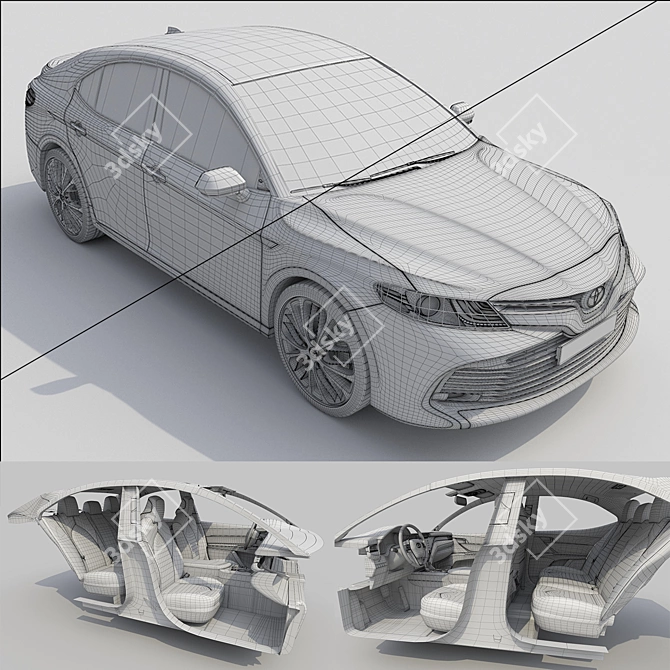 Highly Detailed Toyota Camry 2018 3D Model 3D model image 3