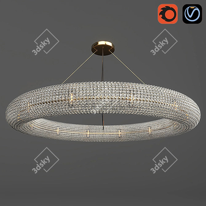 Glimmering Crystal Chandelier 3D model image 1