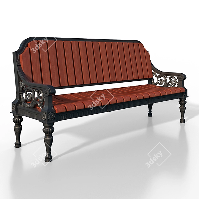 Elegant Theater Bench: Moscow Inspiration 3D model image 1