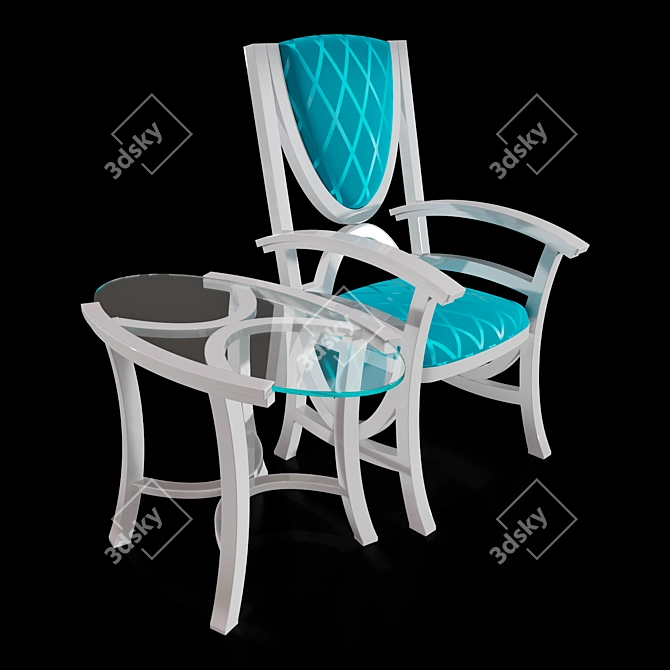 Elegant Arco Armchair Set 3D model image 1