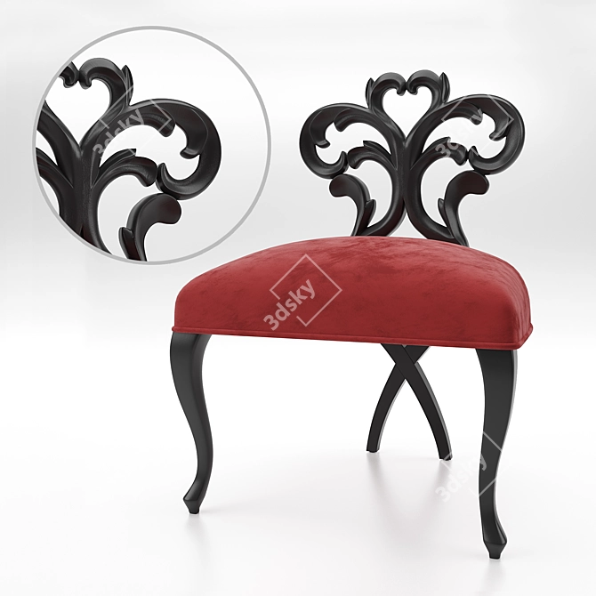 Symmetrical Plume Dining Chair 3D model image 1