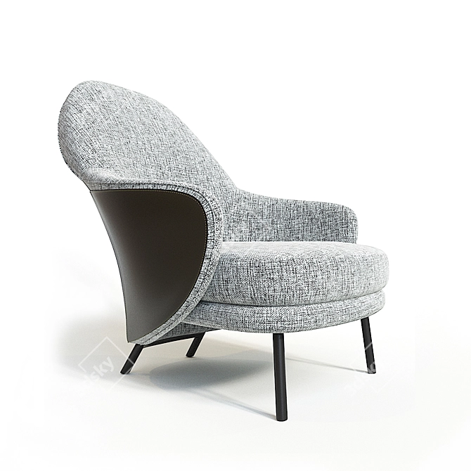 Sleek Angie Minotti Armchair 3D model image 1