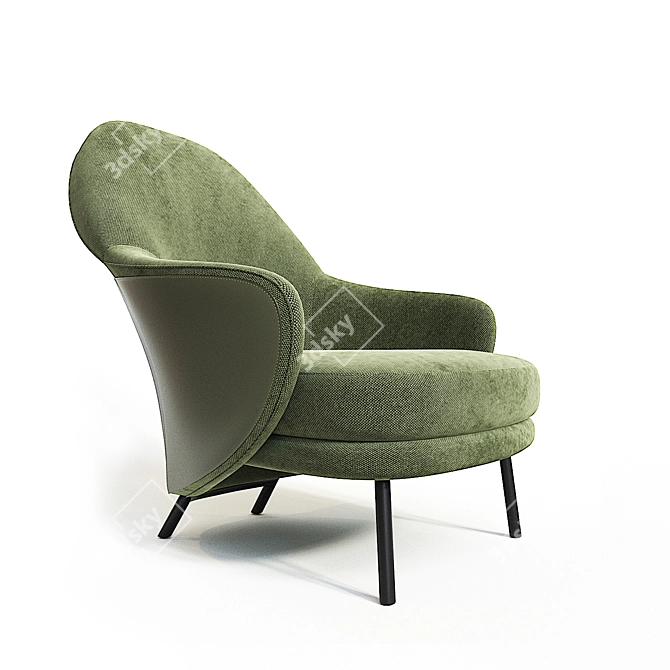 Sleek Angie Minotti Armchair 3D model image 2