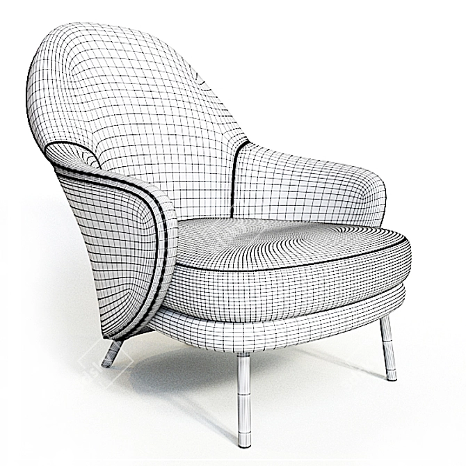 Sleek Angie Minotti Armchair 3D model image 3