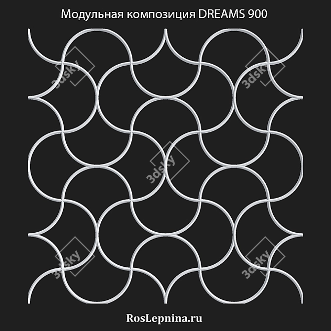Title: Dreams 900  Modular Gypsum Composition 3D model image 1