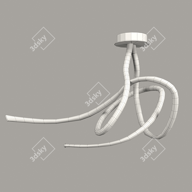 ARMONIA Chandelier: Elegant LED Light in White/Chrome, 60W, 4500Lm 3D model image 2