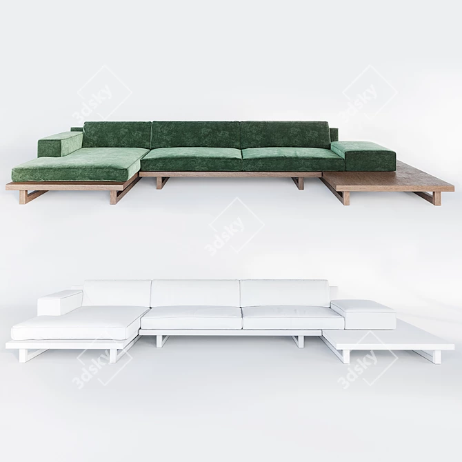 Alga Studio Sofa: Stylish Comfort 3D model image 3