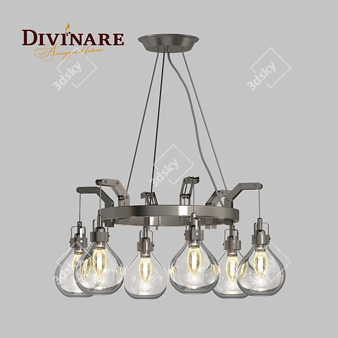 Divinare Houston 6-Light Nickel Chandelier 3D model image 1
