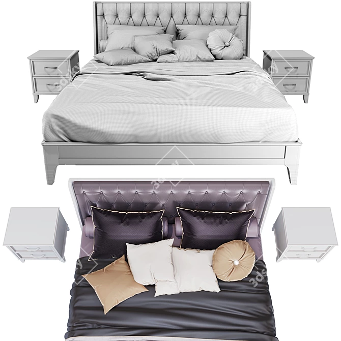 Camelgroup Giotto Bianco Bed Set 3D model image 3