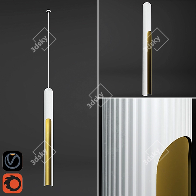 Sleek Contemporary Pendant Light 3D model image 1