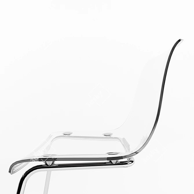 Sleek Transparent Tobias Chair 3D model image 2