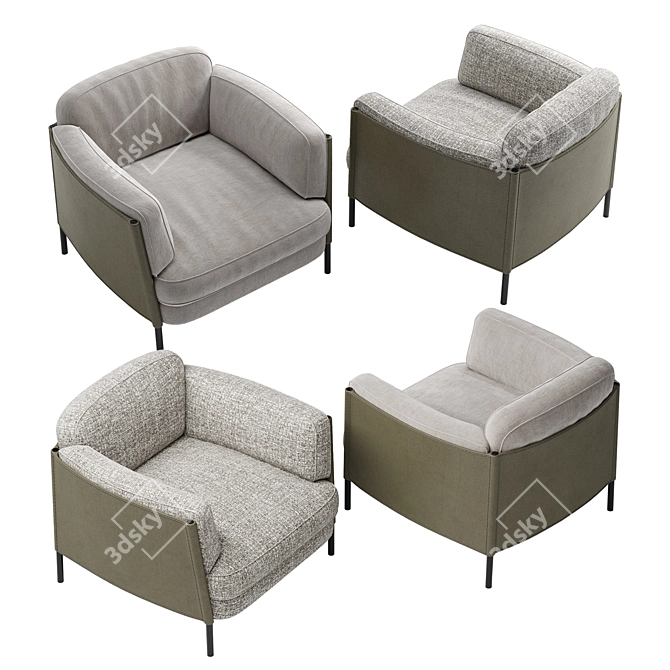 Elegant Minotti Shelley Armchair 3D model image 1