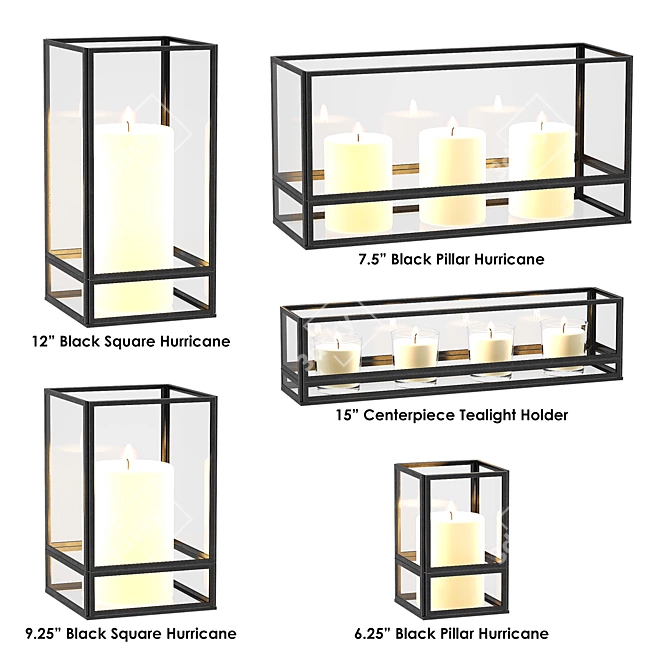 Elegant Jasper Candle Holders 3D model image 2