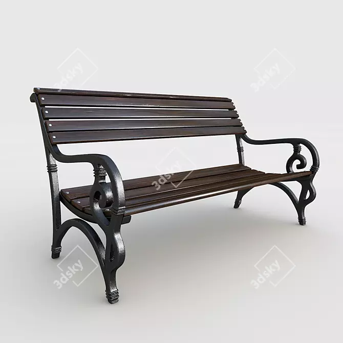 2048x2048 Textured Bench 3D model image 1