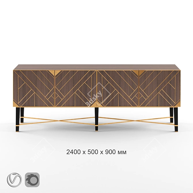 Elegant SIRMIONE Sideboard 3D model image 1