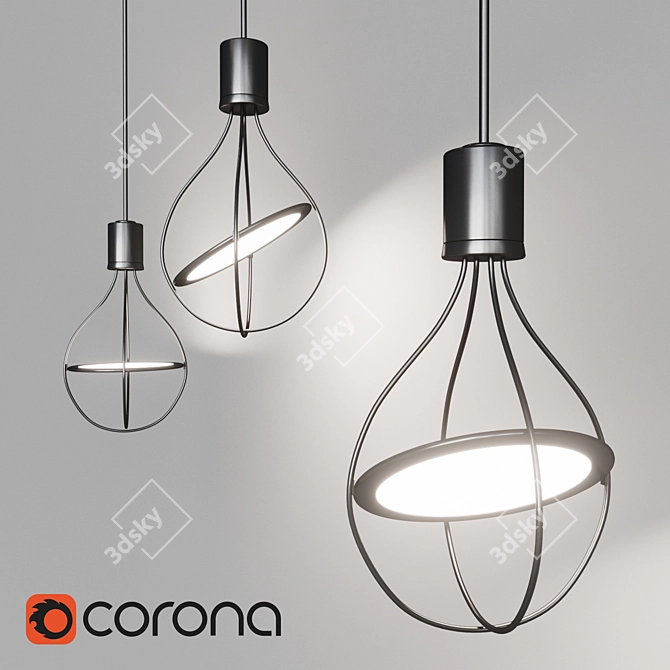 Contemporary Disc Pendant Lamp 3D model image 1