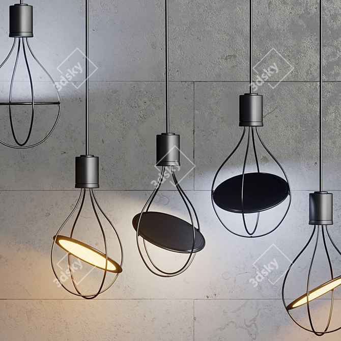 Contemporary Disc Pendant Lamp 3D model image 2