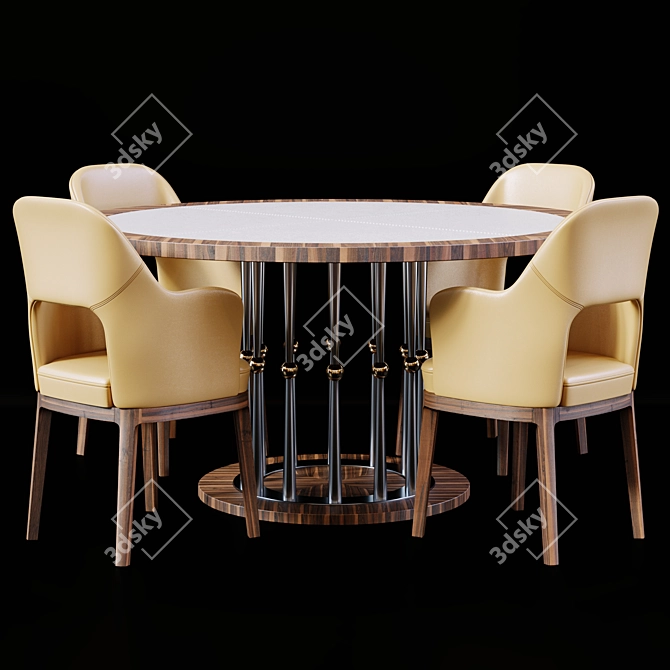 Elegant Ale Table-Judit Armchairs 3D model image 1