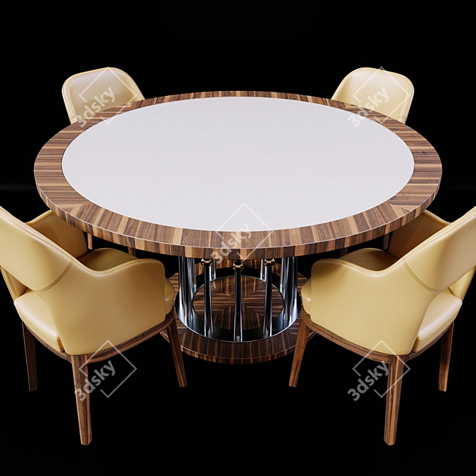 Elegant Ale Table-Judit Armchairs 3D model image 2