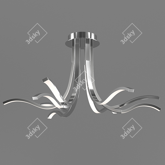 Corinto Chandelier: Om Mantra, Dimmable LED Lights, Warm White, Silver/Chrome 3D model image 1