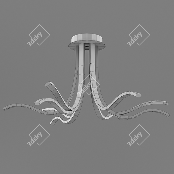 Corinto Chandelier: Om Mantra, Dimmable LED Lights, Warm White, Silver/Chrome 3D model image 2