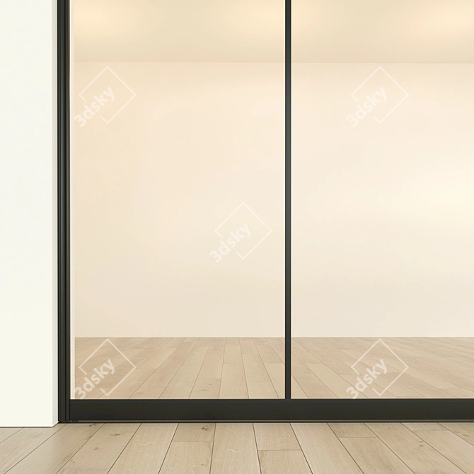 Versatile Sliding Compartment Door 3D model image 2