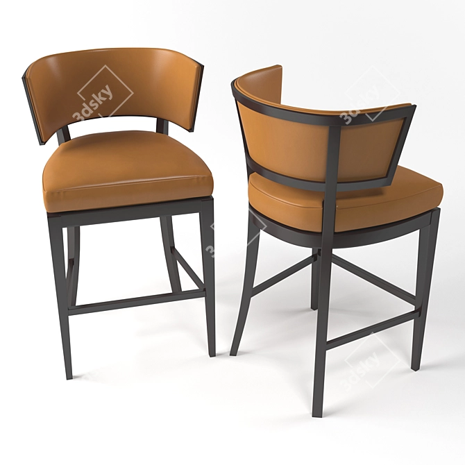 Elegant Rodin Bar Stools 3D model image 2