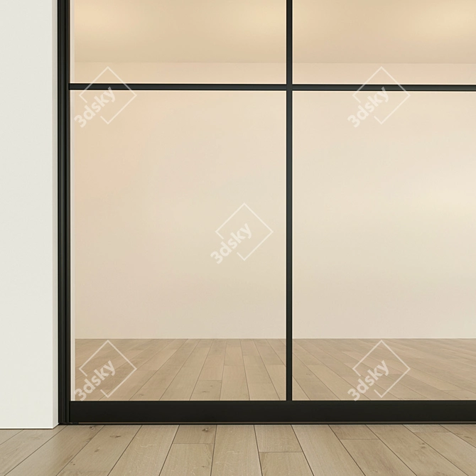 Minimalist Sliding Partition Door 3D model image 2