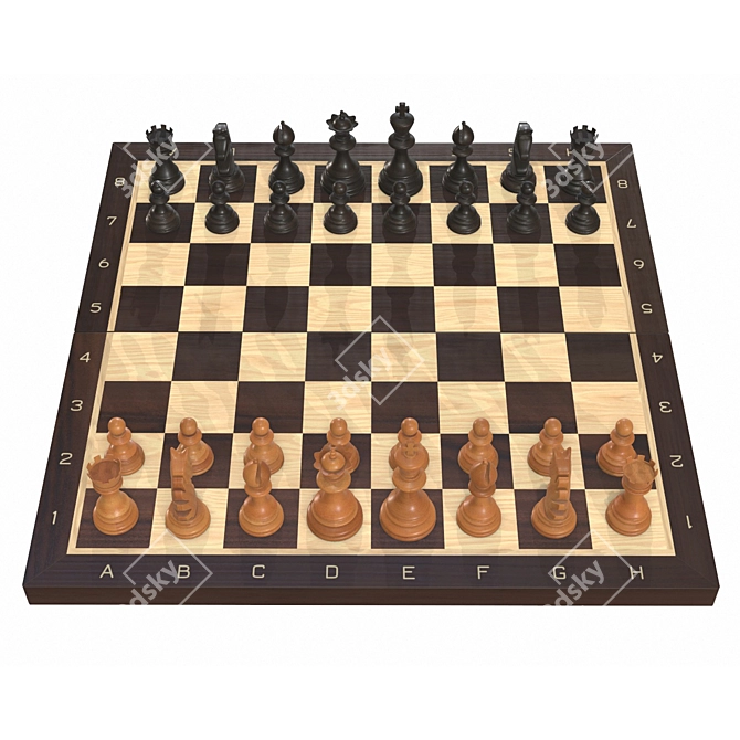 Classic Chess Set: Detailed 3D Pieces 3D model image 1